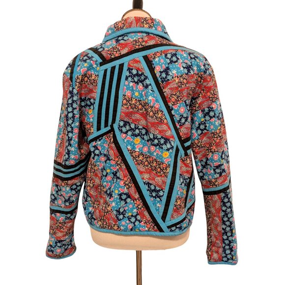 Vintage Handmade? Womens Sz S/M Floral Paisley Patchwork Quilted Cottage Jacket - Picture 4 of 9